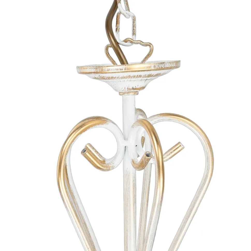 Shabby Kronleuchter in Gold Ecru Ø64cm GANARA