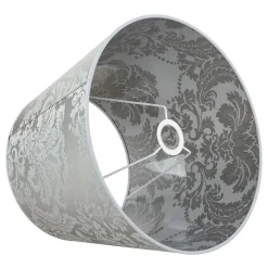Silberner Lampenschirm Stehlampe Stoff E27 WILLOW