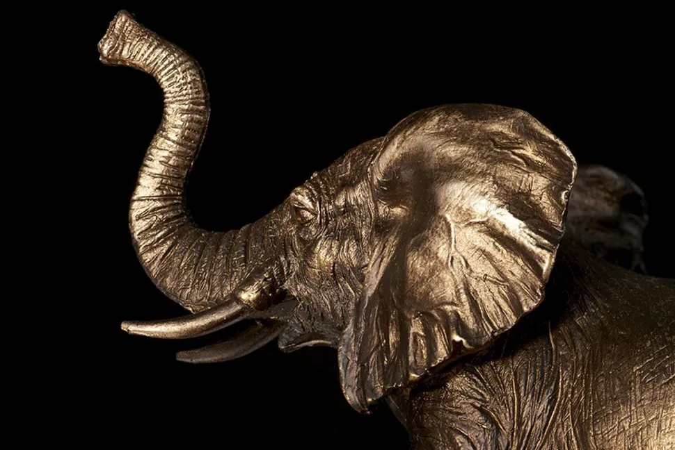 Sockel für Tischleuchte E27 in Bronze antik Elefant