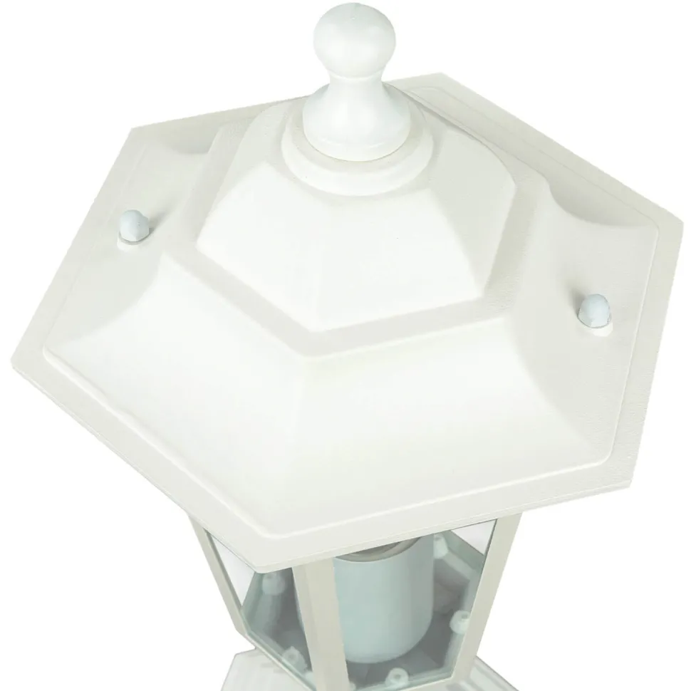 Sockel Wegeleuchte Garten PARIS Weiß IP44 rustikal