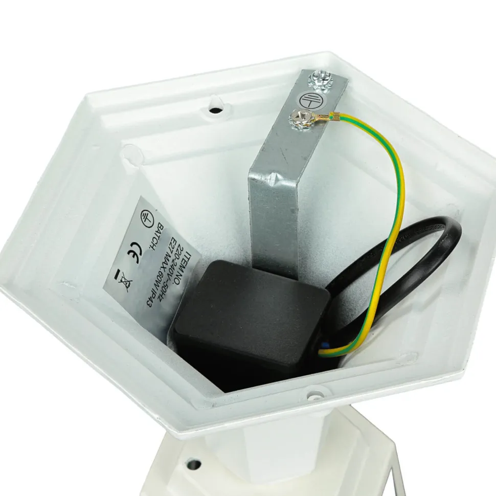 Sockel Wegeleuchte Garten PARIS Weiß IP44 rustikal