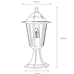 Sockel Wegeleuchte Garten PARIS Weiß IP44 rustikal