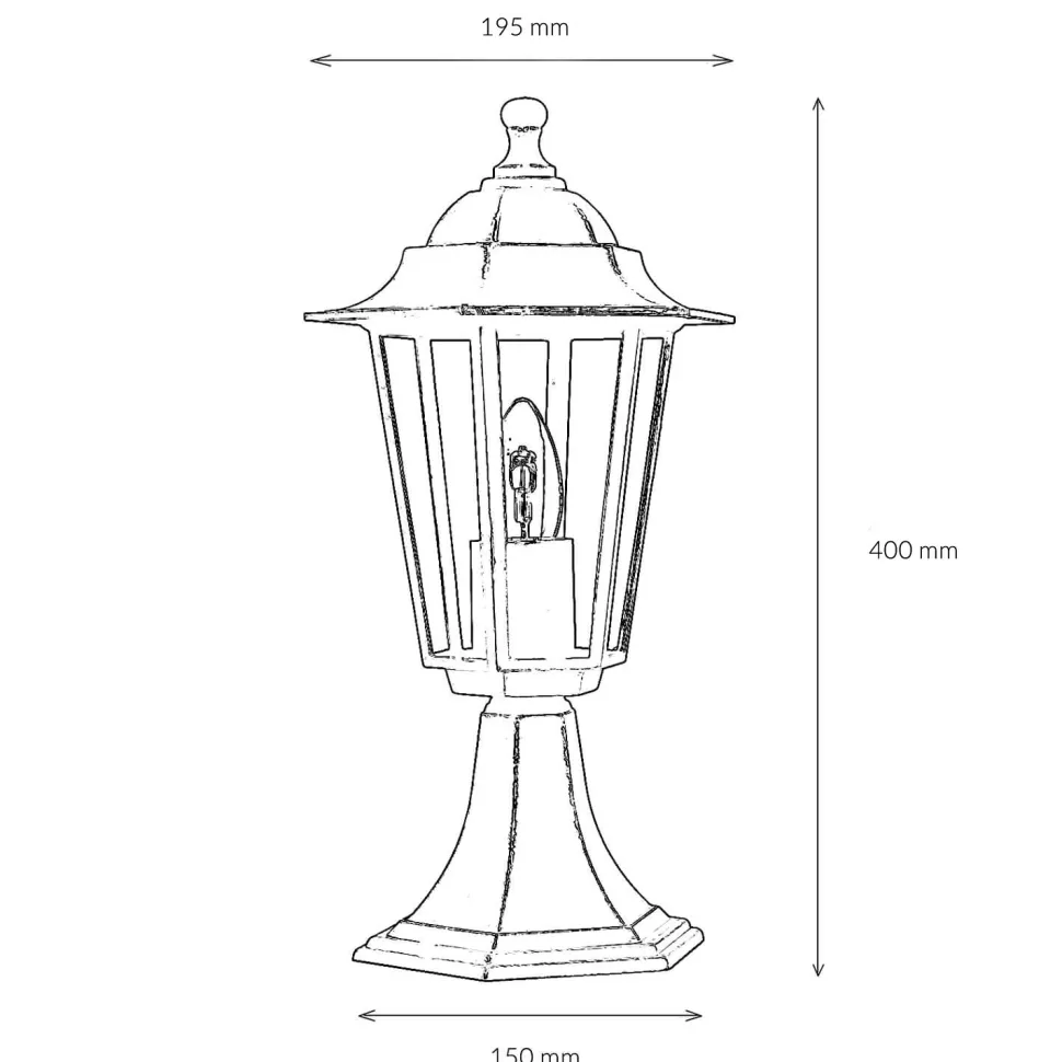 Sockel Wegeleuchte Garten PARIS Weiß IP44 rustikal