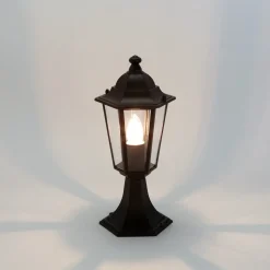 Sockel Wegeleuchte Schwarz PARIS Landhausstil E27