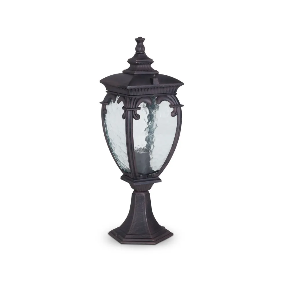 Sockelleuchte Aluminium Glas E27 IP44 48,5 cm hoch