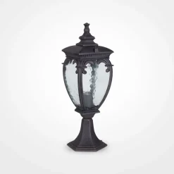 Sockelleuchte Aluminium Glas E27 IP44 48,5 cm hoch