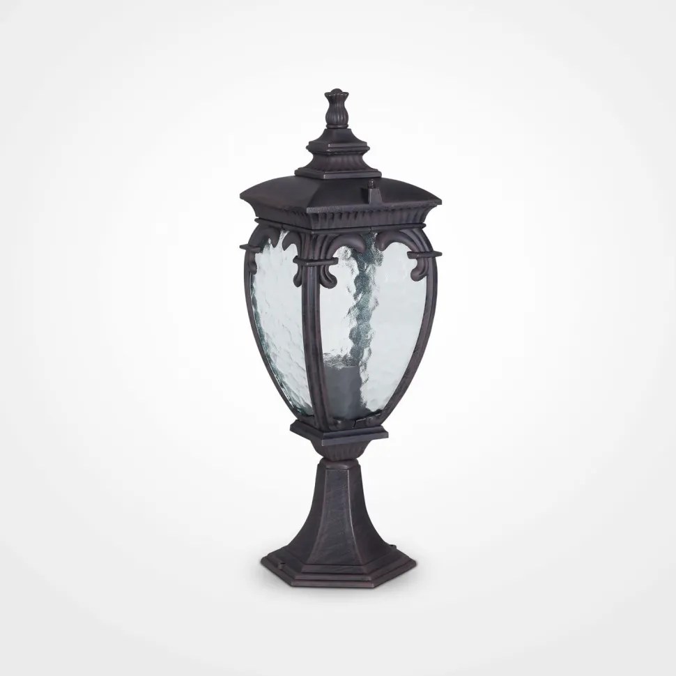 Sockelleuchte Aluminium Glas E27 IP44 48,5 cm hoch