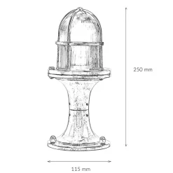 Sockelleuchte außen Messing H:25cm Terrasse Weg