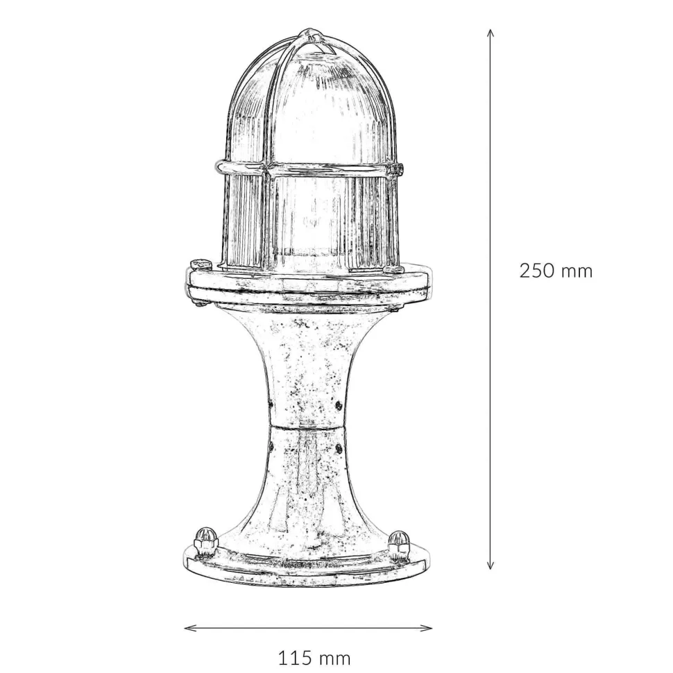 Sockelleuchte außen Messing H:25cm Terrasse Weg