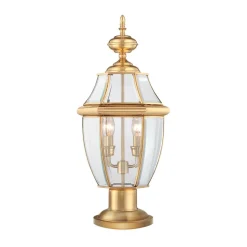 Sockelleuchte außen Messing Glas rostfrei IP44 E14