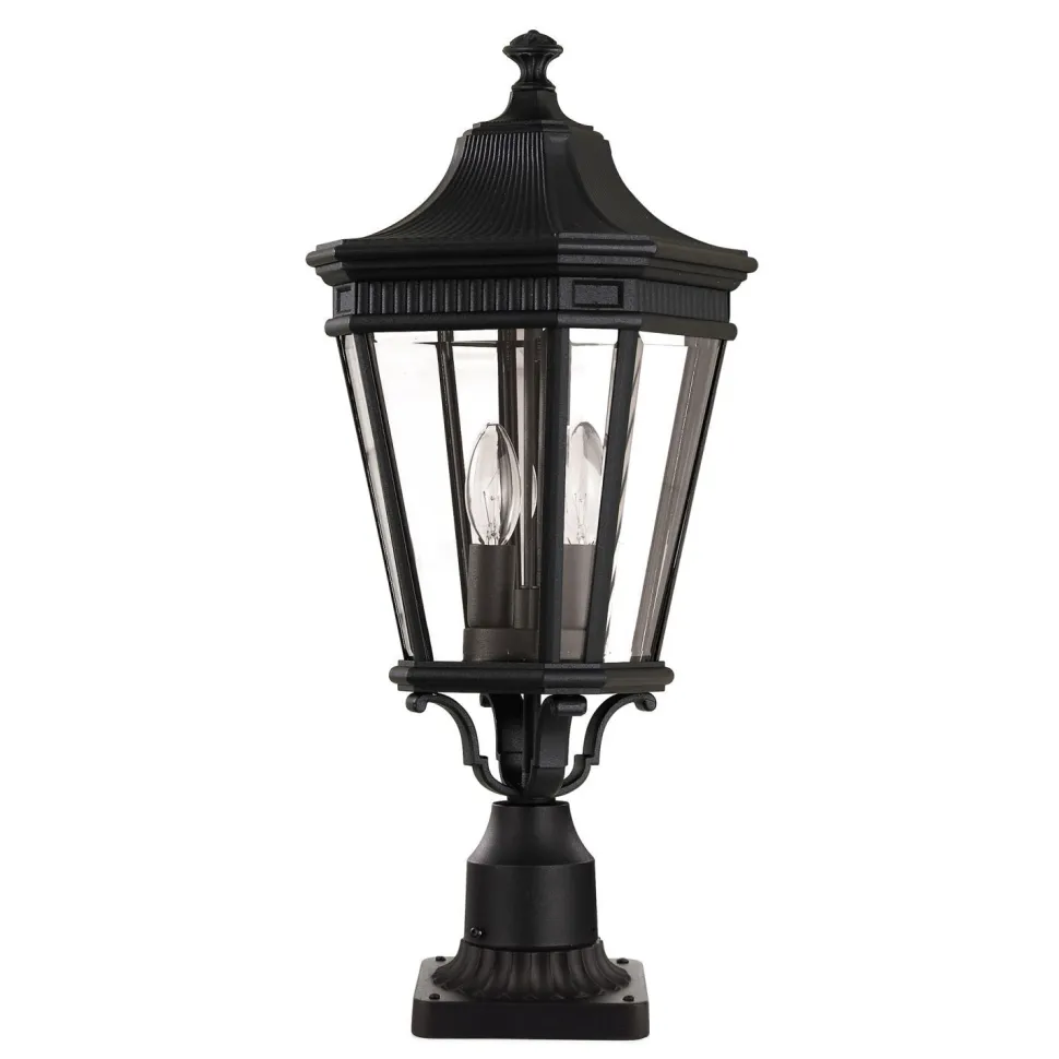 Sockelleuchte außen Schwarz H:57,5cm Rustikal IP44