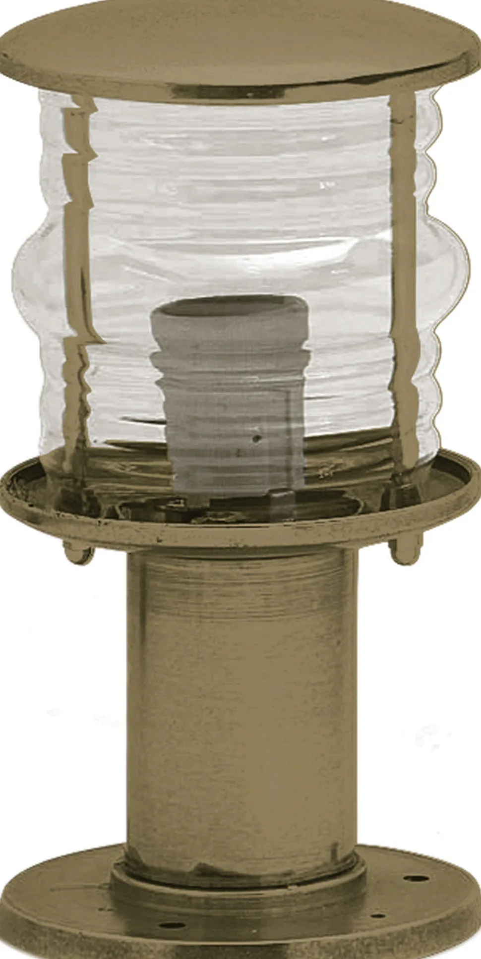 Sockelleuchte Echt-Messing Glas 22 cm hoch IP53 E27