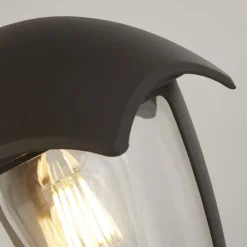 Sockelleuchte IP44 E27 30 cm Anthrazit Aluminium Modern