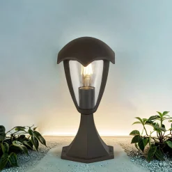 Sockelleuchte IP44 E27 30 cm Anthrazit Aluminium Modern