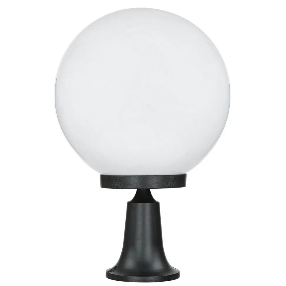 Sockelleuchte Kugel Schirm 37cm klein IP43 E27 Schwarz