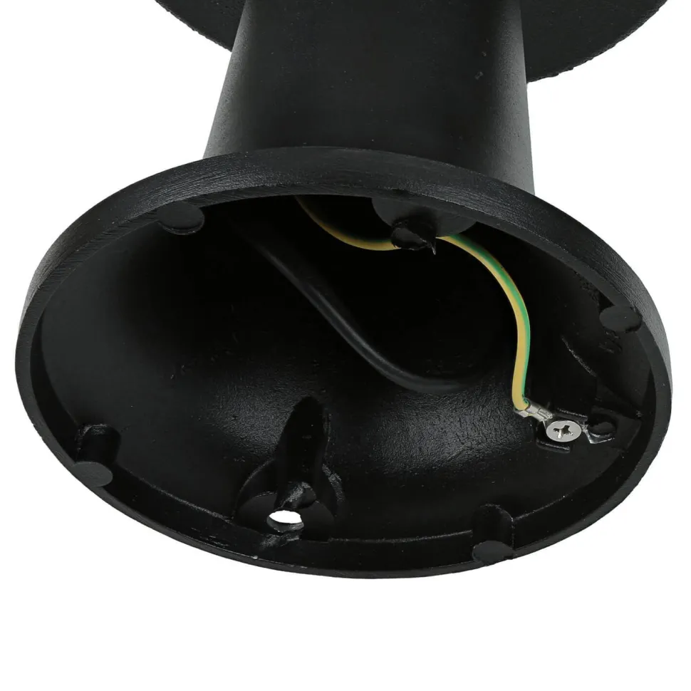 Sockelleuchte Kugel Schirm 37cm klein IP43 E27 Schwarz