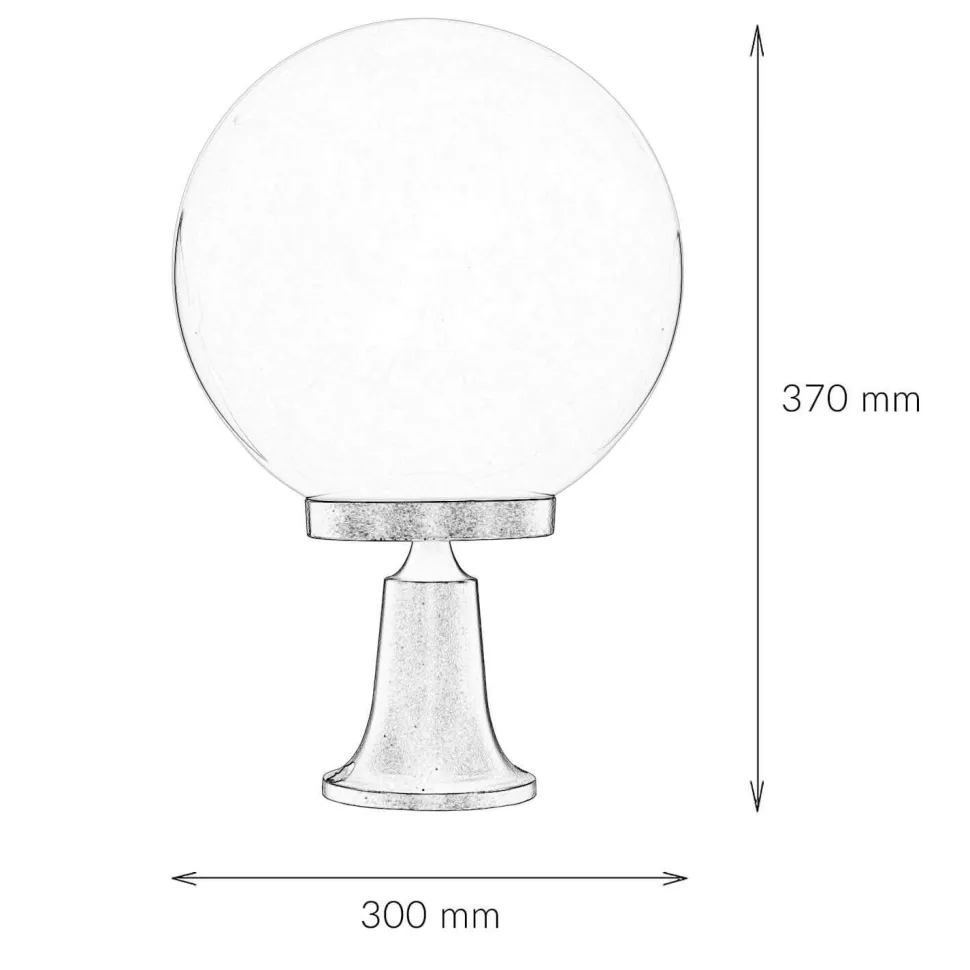 Sockelleuchte Kugel Schirm 37cm klein IP43 E27 Schwarz