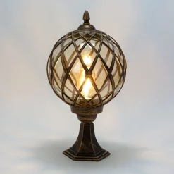 Sockelleuchte Schwarz Kupfer Außen Rustikal Retro