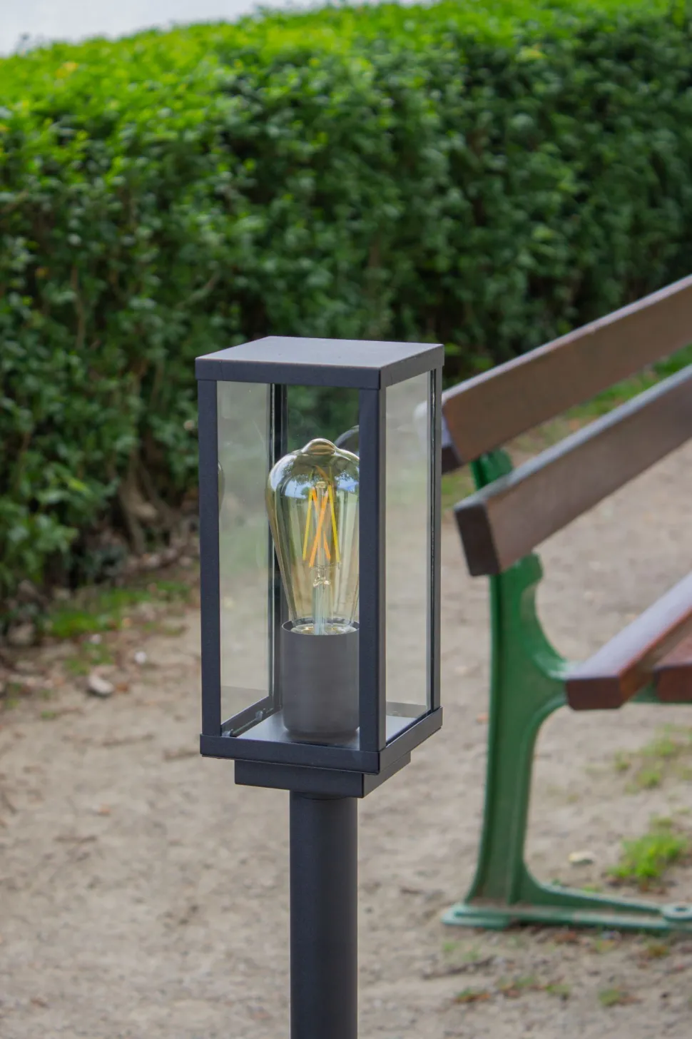 Sockelleuchte Vintage Aluminium Schwarz IP44 E27 100 cm