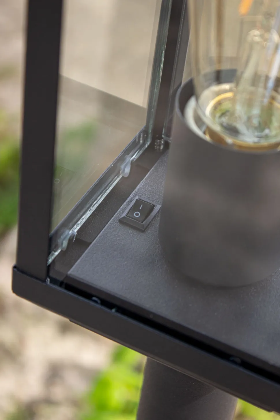 Sockelleuchte Vintage Aluminium Schwarz IP44 E27 100 cm