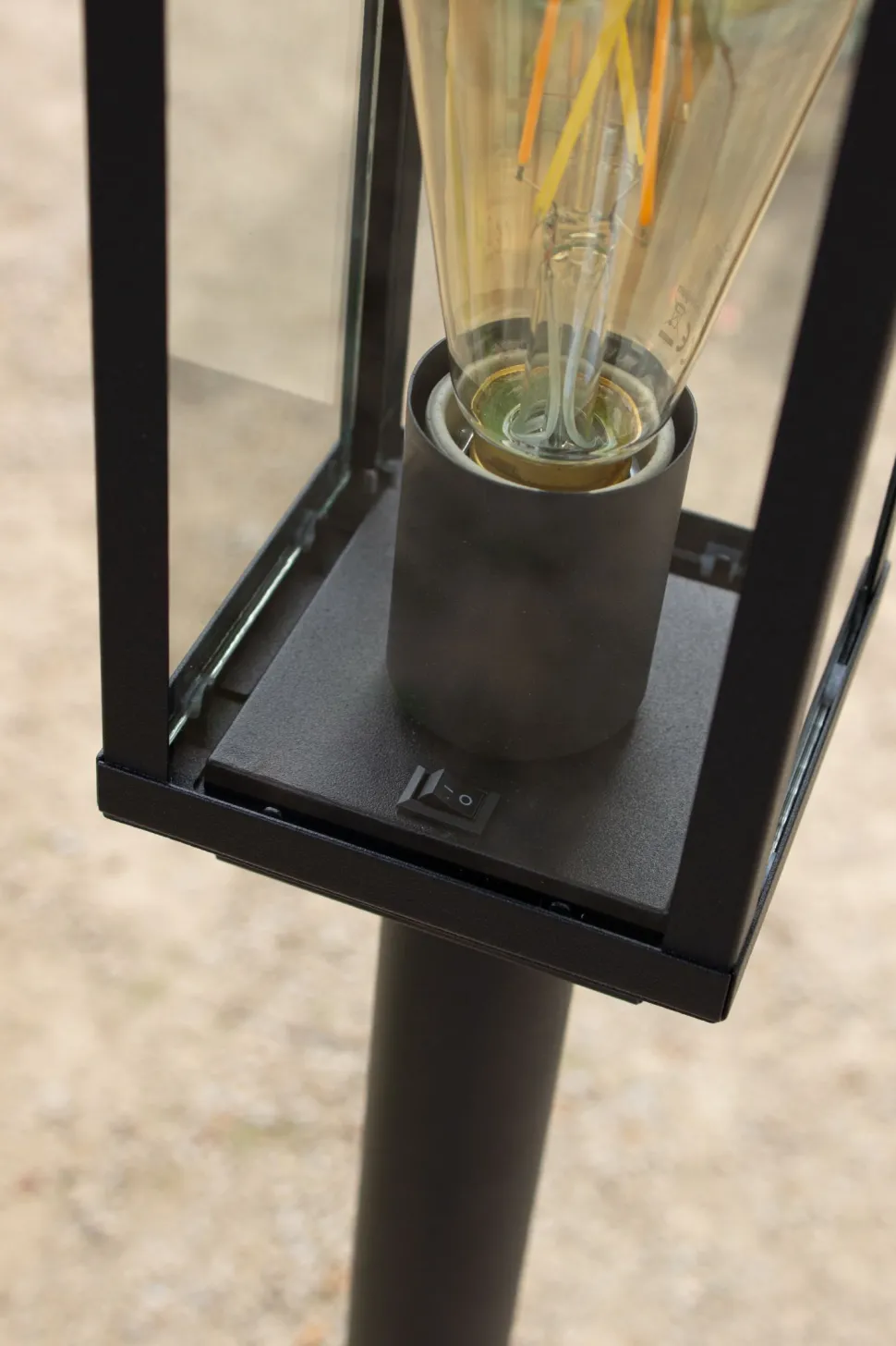 Sockelleuchte Vintage Aluminium Schwarz IP44 E27 50 cm