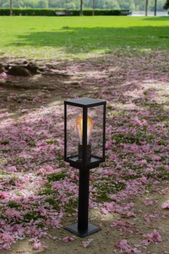 Sockelleuchte Vintage Aluminium Schwarz IP44 E27 50 cm