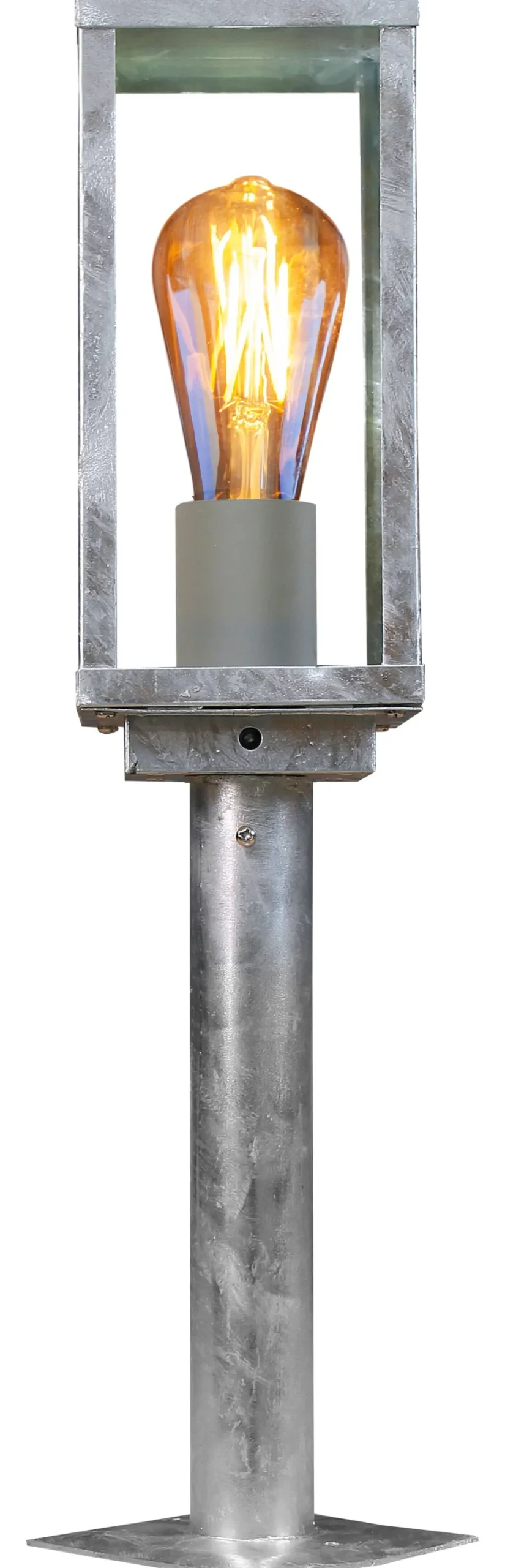 Sockelleuchte Vintage Aluminium in Zink IP44 E27 50 cm