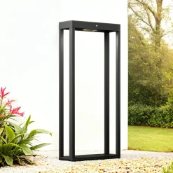 Solar Pollerleuchte Aluminium Glas LED IP54 50 cm eckig