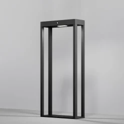 Solar Pollerleuchte Aluminium Glas LED IP54 50 cm eckig