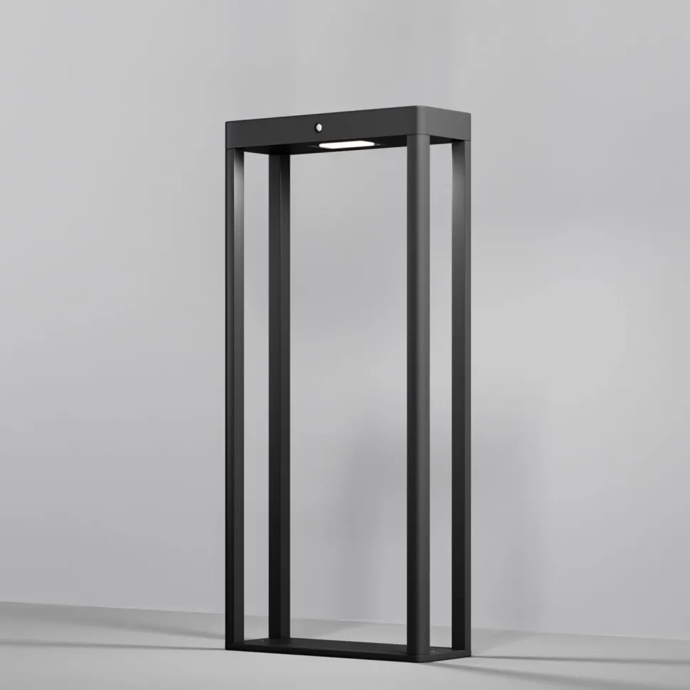 Solar Pollerleuchte Aluminium Glas LED IP54 50 cm eckig