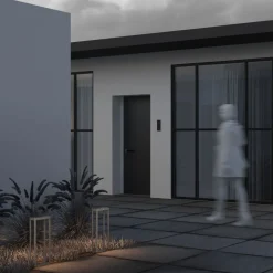 Solar Pollerleuchte Aluminium Glas LED IP54 50 cm eckig