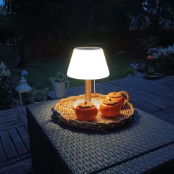 Solar Tischleuchte Tragbar Akku LED IP44 28 cm hoch Zugschalter