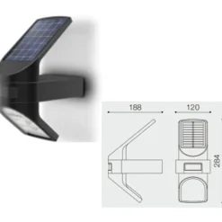 Solarlampe Bewegungsmelder LED 4000 K Garten Haus