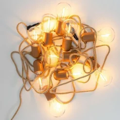 Solarlichterkette außen LED 2700K Jute IP44 5m lang