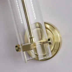 Spiegelleuchte in Messing Klar IP44 G9 H: 28,5 cm