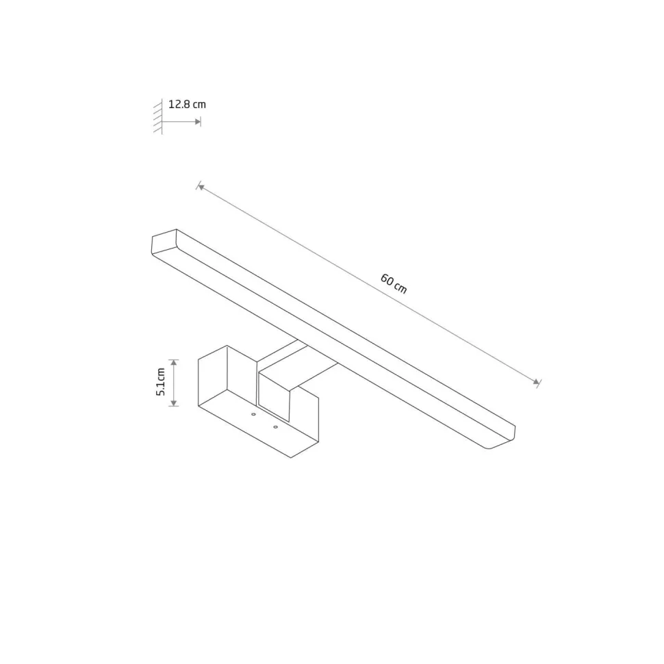 Spiegelleuchte LED Schwarz IP44 4000 K 900 lm neutralweiß