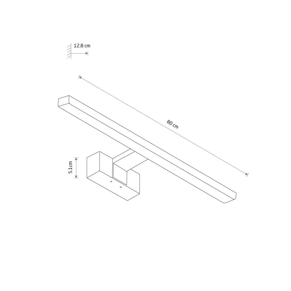 Spiegelleuchte LED Weiß IP44 3000 K 1100 lm Aluminium