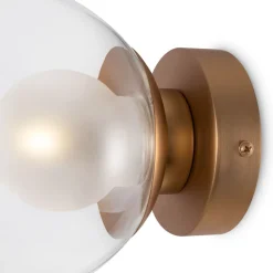 Spiegelleuchte Metall Glas Ø 15 cm in Gold G9 Modern