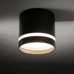 Spot Decke Schwarz GX53 Ø 8,5 cm rund H: 8,3 cm klein Metall