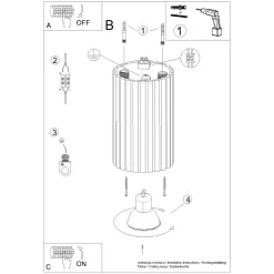 Spot GU10 H: 10 cm Ø 6,5 cm klein Aufputz Aluminium in Creme
