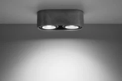 Spot Lampe Beton 2x GU10 L: 27 cm H: 9 cm klein Decke