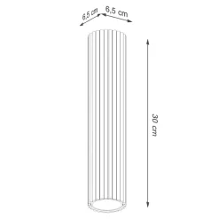 Spot Lampe Decke Aufputz H: 30 cm Ø 6,5 cm Rot Alu GU10