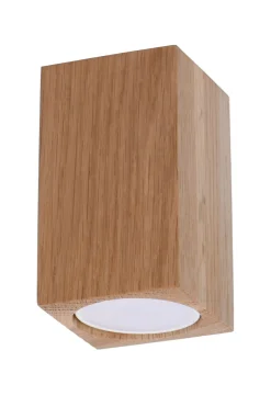 Spot Lampe Decke Holz klein H: 10 cm eckig GU10