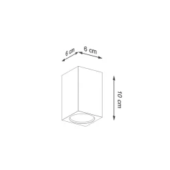 Spot Lampe Decke Holz klein H: 10 cm eckig GU10