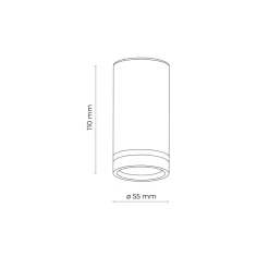 Spot Lampe Decke Metall GU10 Ø 5,5 cm H: 11 cm Aufputz Weiß