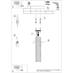 Spot Lampe Decke Weiß GU10 Ø 6,5 cm H: 40 cm Aluminium
