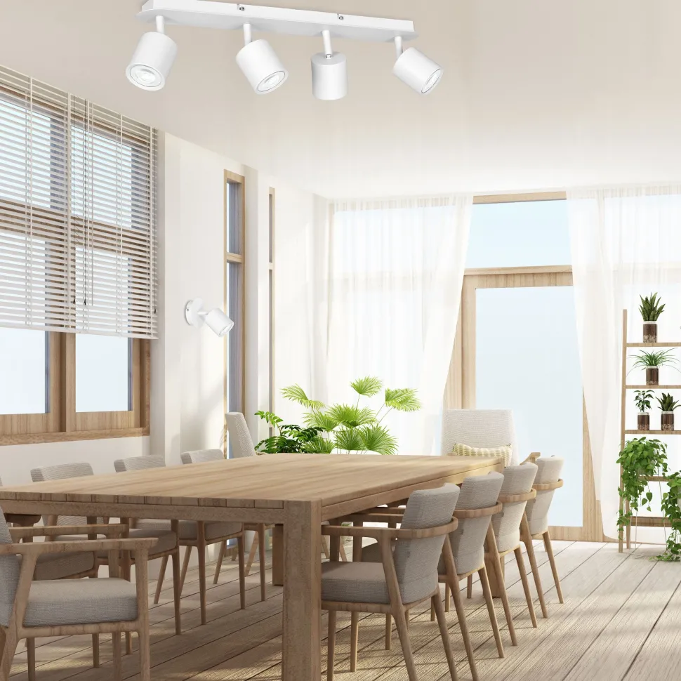 Spot Lampe Decke Weiß Metall GU10 66 cm WIOMA