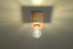 Spot Lampe Holz quadratisch B:10cm klein Modern kompakt