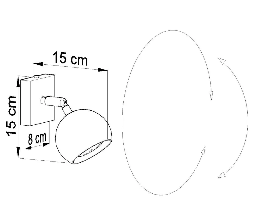 Spot Lampe Retro Schwarz Metall rund klein GU10 FAVONIA