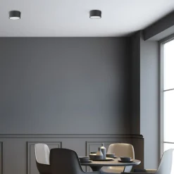 Spot Lampe rund klein Ø 8 cm flach Schwarz blendarm